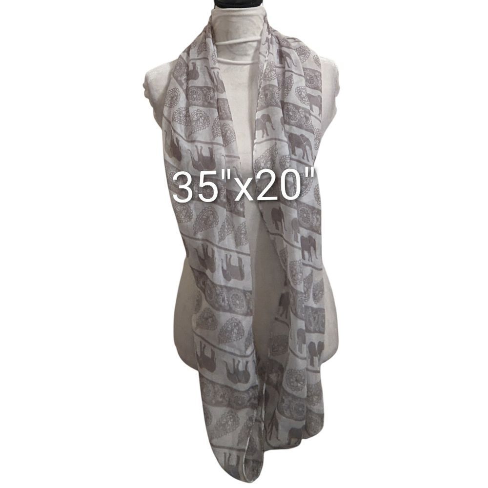 Long Infinity Scarf Elephant Jungle Paisley Africa India